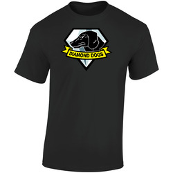Diamond Dog Color Black Retro Graphic Unisex Soft Cotton Black T Shirt