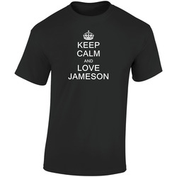 Keep Calm And Love Jameson Retro Graphic Unisex Soft Cotton Black T Shirt