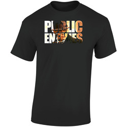 Public Enemies Logo Retro Graphic Unisex Soft Cotton Black T Shirt