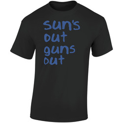Suns Out Guns Out Retro Graphic Unisex Soft Cotton Black T Shirt