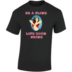 Be A Flirt Retro Graphic Unisex Soft Cotton Black T Shirt
