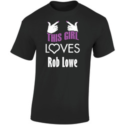 Rob Lowe  This Girl Loves Heart Hot Retro Graphic Unisex Soft Cotton Black T Shirt
