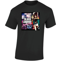 Black Lagoon 01 Retro Graphic Unisex Soft Cotton Black T Shirt