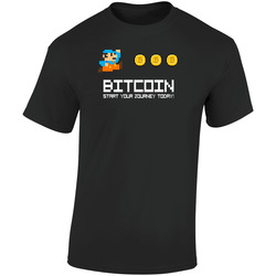 Bitcoin Journey - Retro Graphic Unisex Soft Cotton Black T Shirt