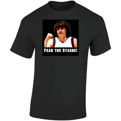 Adam Morrison Fear The Stache Retro Graphic Unisex Soft Cotton Black T Shirt