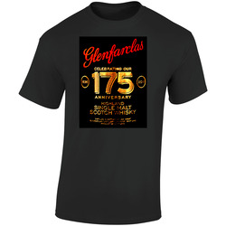 Glenfarclas 175 Year 50 Scotch Whiskey Retro Graphic Unisex Soft Cotton Black T Shirt