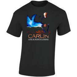 George Carlin Life Is Worth Losing Retro Graphic Unisex Soft Cotton Black T Shirt