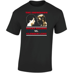 Rocky Balboa Vs Clubber Lang Boxing Retro Graphic Unisex Soft Cotton Black T Shirt