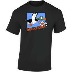 Duck Hunt Nes Box Art Retro Graphic Unisex Soft Cotton Black T Shirt