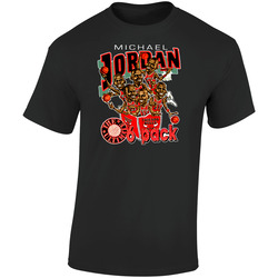 Michael Jordan Chicago Caricature Retro Graphic Unisex Soft Cotton Black T Shirt