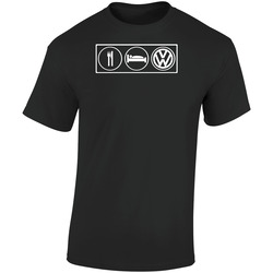 Eat Sleep Volkswagen Retro Graphic Unisex Soft Cotton Black T Shirt