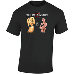 Trish Stratus Vs Gina Carano Retro Graphic Unisex Soft Cotton Black T Shirt