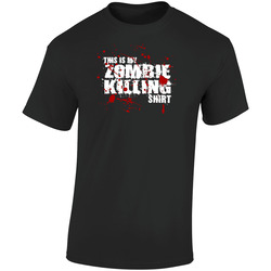 This Is My Zombie Killing Retro Graphic Unisex Soft Cotton Black T Shirt
