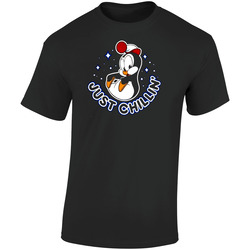 Chilly Willy Penguin Cartoon Funny Retro Graphic Unisex Soft Cotton Black T Shirt