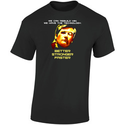 The Six Million Dollar Man Classic Retro Graphic Unisex Soft Cotton Black T Shirt