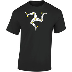 Isle Of Man Flag Retro Graphic Unisex Soft Cotton Black T Shirt