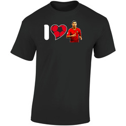 I Heart Cristiano Ronaldo Portugal World Cup Retro Graphic Unisex Soft Cotton Black T Shirt