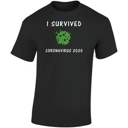 I Survived Coronavirus 2020 Meme Retro Graphic Unisex Soft Cotton Black T Shirt