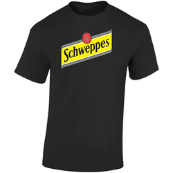 Schweppes Sparkling Water Lemonade Ginger Ale Beverage Retro Graphic Unisex Soft Cotton Black T Shirt