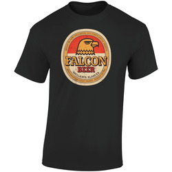Falcon Beer Vintage Swedish Beer Label Retro Graphic Unisex Soft Cotton Black T Shirt
