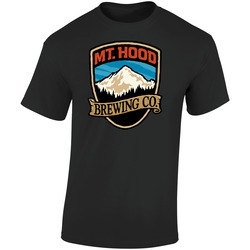 Mt. Hood Brewing Beer Logo Retro Graphic Unisex Soft Cotton Black T Shirt