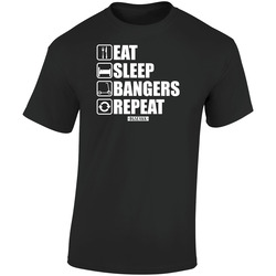 Eat Sleep Bangers Repeat Stunt Scooter Retro Graphic Unisex Soft Cotton Black T Shirt