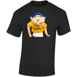 Jeffy And Mario Youth Size T Shirts Retro Graphic Unisex Soft Cotton Black T Shirt