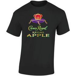 New The Crown Royal Regal Apple Retro Graphic Unisex Soft Cotton Black T Shirt