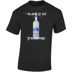 Blame It On The Grey Goose Retro Graphic Unisex Soft Cotton Black T Shirt