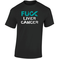 Fuck Liver Cancer - Awareness T-Shirt / Standard Fit Retro Graphic Unisex Soft Cotton Black T Shirt