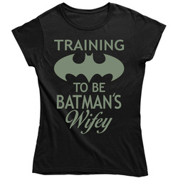 Training To Be Batman's Wifey Dark Vintage Unisex Classic Black Ladies T Shirt
