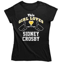 This Girl Loves Sidney Crosby Pittsburgh Hockey Fan Sports Vintage Unisex Classic Black Ladies T Shirt