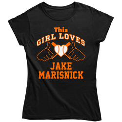 This Girl Loves Jake Marisnick Miami Baseball Player Classic Vintage Unisex Classic Black Ladies T Shirt