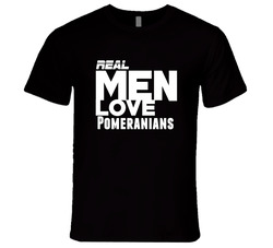 Real Men Love Pomeranians Funny Vintage Unisex Classic Black T Shirt