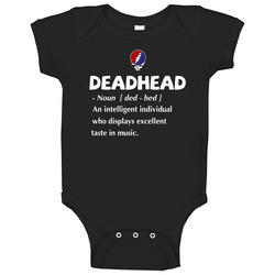 Deadhead Grateful Dead Steal Your Face Vintage Unisex Classic Black Baby One Piece