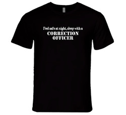 Feel Safe Sleep With A Correction Officer Funny Vintage Unisex Classic Black T Shirt