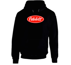 Peterbilt Transport Truck Logistics Logo Vintage Unisex Classic Black Hoodie