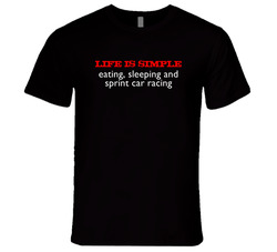 Life Is Simple Sprint Car Racing Fun Vintage Unisex Classic Black T Shirt