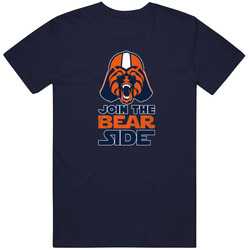 Join The Bear Side Star Wars Parody Ultimate Chicago Bears Fan Vintage Classic Navy Blue Unisex Soft Cotton tee T Shirt