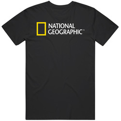 National Geographic Logo Black Tee Retro Graphic Unisex Soft Cotton Black Unisex Soft Cotton tee T Shirt