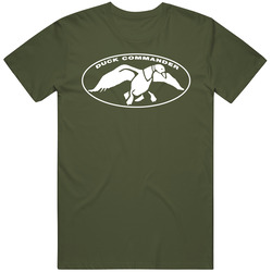 Duck Commander Duck Dynasty White Logo Military Green Unisex Soft Cotton tee T Shirt