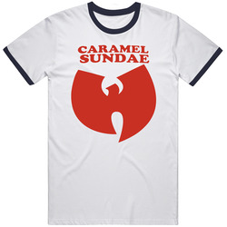 Caramel Sundae Navy Ringer Unisex Soft Cotton tee T Shirt