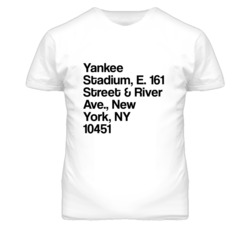 New York Yankees Stadium Street Address T Shirt