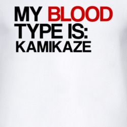 Kamikaze My Blood Type Is Alcohol Fun T Shirt