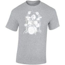 Gorilla Drummer Rocker Distressed Look T Shirt