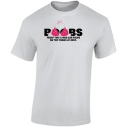 Boobs Proof That A Man Can Focus On Two Things At Once Funny T Shirt