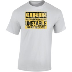 Caution Mentally Unstable And Unmedicated Caffeine Coffee Addict Worn 