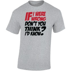 If I Were Wrong Don't You Think I'd Know Funny Sarcasm T Shi
