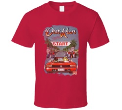 Out Run Retro Video Game Grunge Look T Shirt Out Run Retro Video Game Grunge Look T Shirt