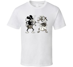 Mickey And Donald Drunk Fight Cartoon T Shirt